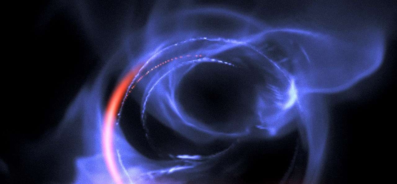 Simulation de la matière orbitant à proximité d'un trou noir © ESO/Gravity Consortium/L. Calçada