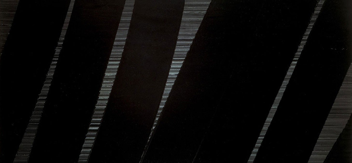 Pierre Soulages. Peinture 117 x 165 cm, 6 janvier 1990. Pierre et Colette Soulages © Vincent Cunillère