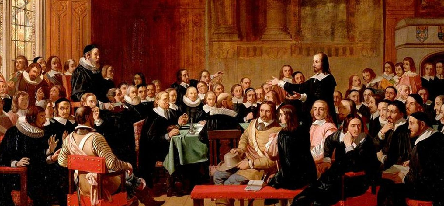 Assemblée des "Divins" de Westminster lors d'une discussion sur la liberté de conscience © Peinture de John Rogers Herbert 
