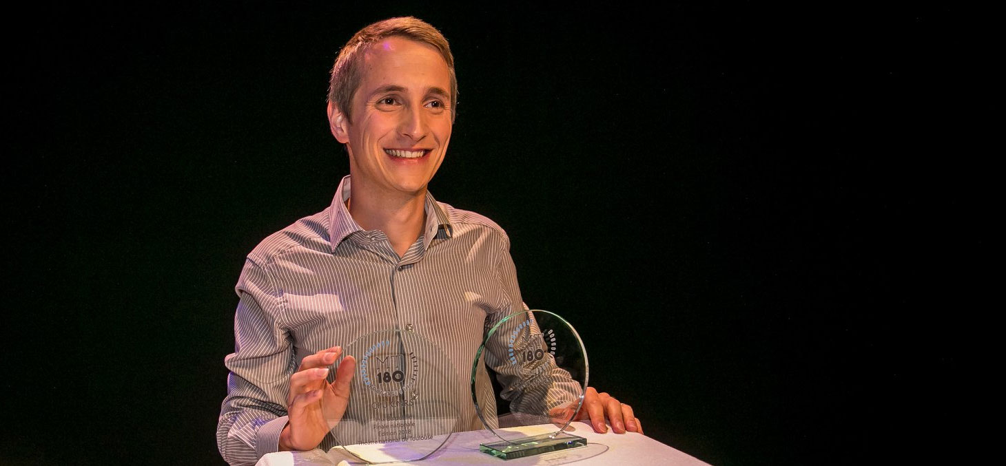 Philippe Le Bouteiller, finaliste français du concours MT180 en 2018 © MT180 / CPU-CNRS