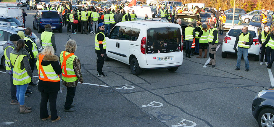  Des gilets jaunes en Alsace le 17 novembre 2018. © Guillaume Krempp / Rue89 Strasbourg / Flickr, CC BY-SA